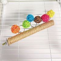 Parrot Hemp Rope Perch with Chewing Toy for Birds, Claw Grinding and Climbing Stand