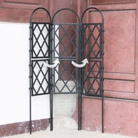 U-Shaped Garden Trellis for Climbing Plants, European Style Rose Arch Fence, Decorative Metal Support for Vines and Flowers