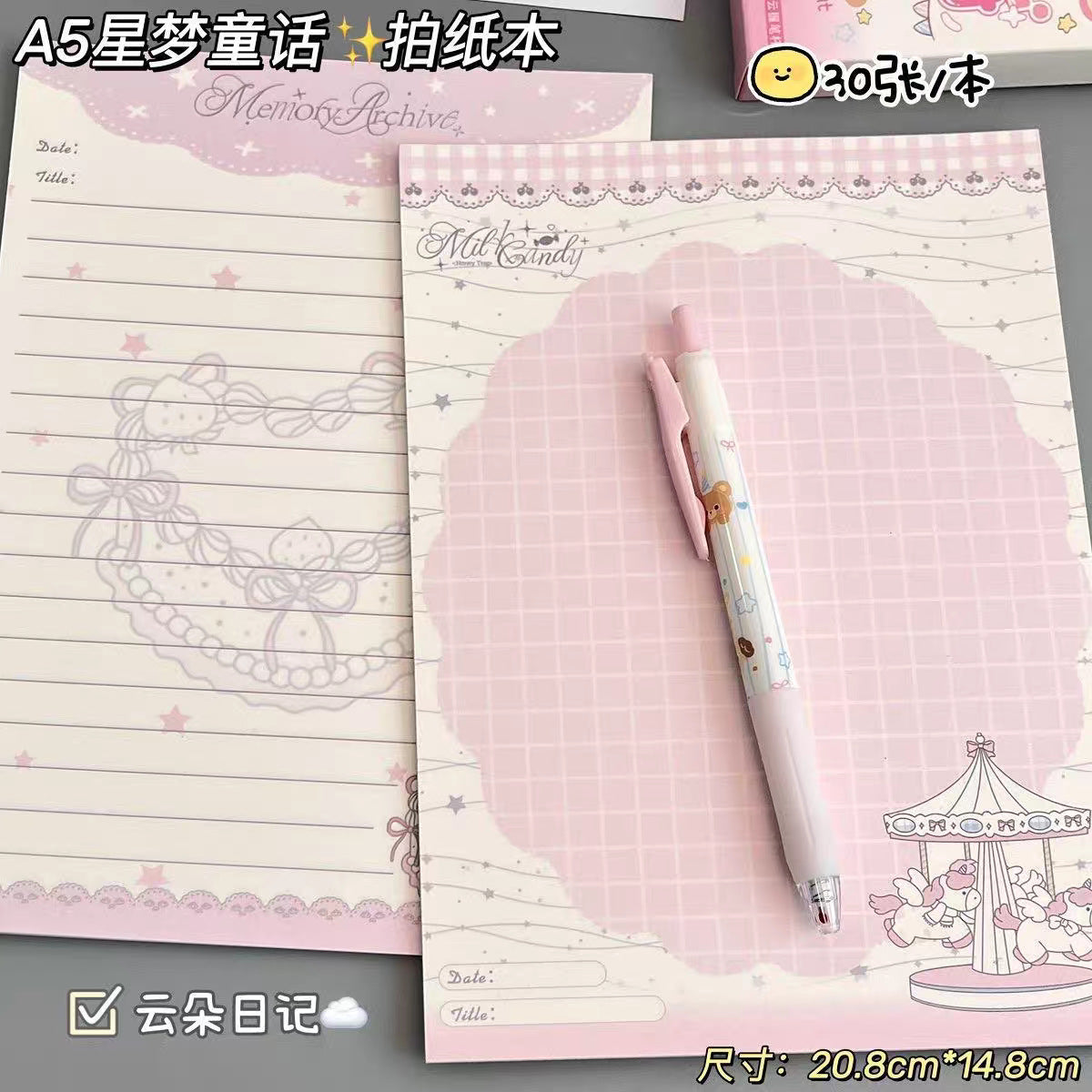 Dreamy Fairy Tale A5 Tear-Off Notepad, Thickened Cartoon Design for Study and Sketching