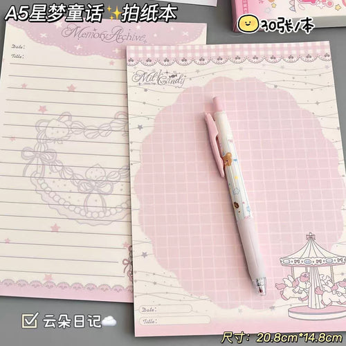 Dreamy Fairy Tale A5 Tear-Off Notepad, Thickened Cartoon Design for Study and Sketching