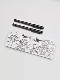 Inth A7 Mini Pocket Sketchbook for Pen, Colored Pencil, and Sketching - 30-Day Habit Tracker Blank Notebook