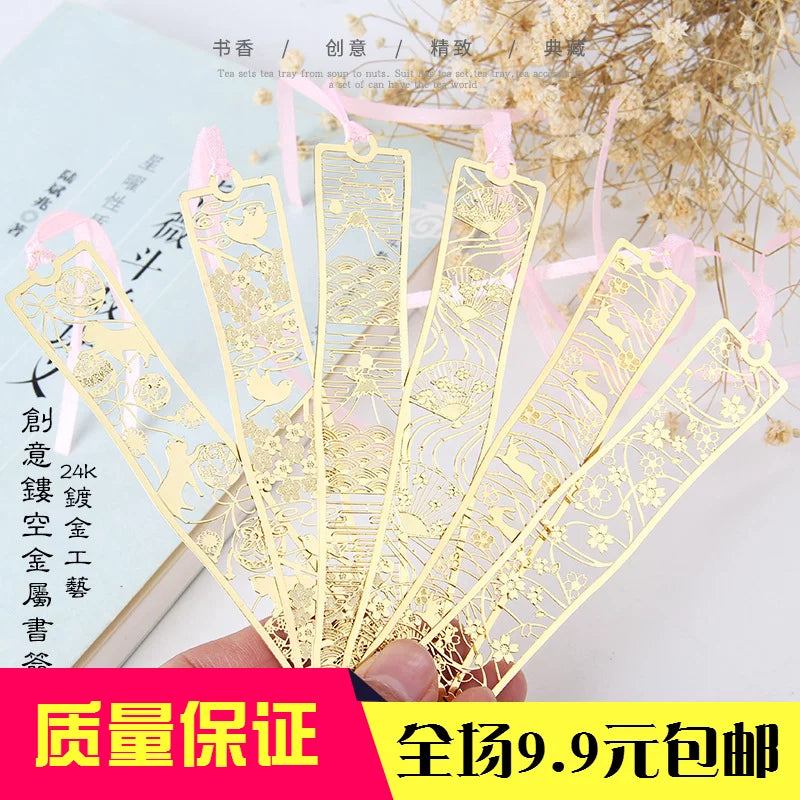Japanese Style Cherry Blossom Metal Bookmark for Journals and Books