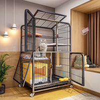Large Indoor Multi-Tier Cat Cage with Free Space Cat Castle Villa