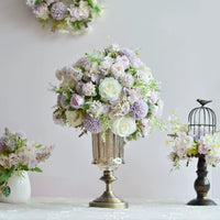 Fresh Artificial Flower Birdcage Potted Plant Ornament Wedding Sign-in Table Centerpiece Home Desktop Decoration Set
