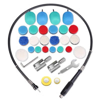 Car Detailing Polishing Sponge Pad Kit with Flexible Shaft and Wool Pads
