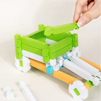 Luban Tenon and Mortise Wooden Building Blocks Set for Kids, Educational DIY Assembly House Model Toy
