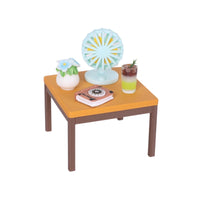 Miniature Dollhouse Fan Model and Vase Ornament Set for DIY Summer Scene Decoration
