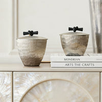 French Modern Light Luxury Silver Storage Jar and Tray Set