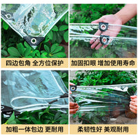 Heavy-Duty Transparent PVC Tarpaulin with Reinforced Grommets for Outdoor Wind and Rain Protection