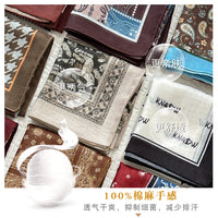 French Paisley Cotton Linen Square Scarf for Women, Thin Versatile Neck Scarf, Headscarf