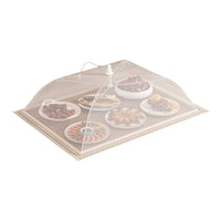 Foldable White Mesh Food Cover Tent for Dining Table, Anti-Fly Commercial Dish Cover