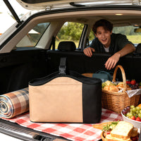 Large Capacity Insulated Picnic Basket Cooler Bag for Outdoor Activities and Shopping