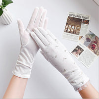 Women's UV Protection Cycling Gloves Breathable Cotton Blend