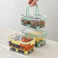 Portable Insulated Lunch Box with Ice Pack, Large Capacity Outdoor Camping Picnic Food Container, Sealed Fruit Box