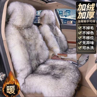 Winter Faux Lambswool Car Seat Cushion Cover with Backrest - Thickened, Warm, Universal Fit