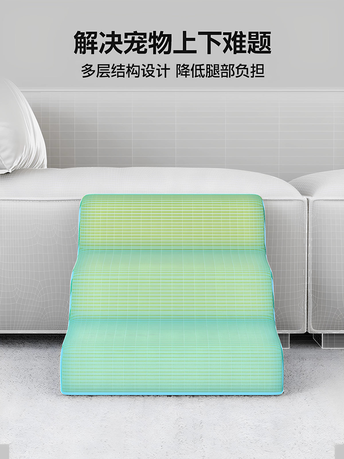 Pet Stairs for Small Dogs and Cats - Non-Slip, Washable Ramp for Beds and Sofas, Ideal for Senior Pets