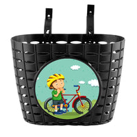 Kids' Bicycle Front Basket Scooter Handlebar Storage Basket Universal Stroller Organizer