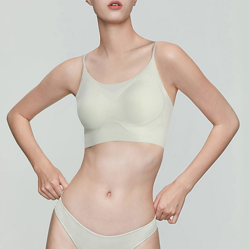 Women's Seamless Ice Silk Bralette, Wireless Breathable 3D Thin Comfort Vest Bra