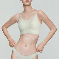 Women's Seamless Ice Silk Bralette, Wireless Breathable 3D Thin Comfort Vest Bra