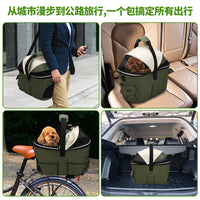 Foldable Portable Pet Bicycle Basket for Mountain and Electric Bikes, Rear Seat Carrier
