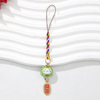 Lucky Cat Ceramic Keychain with Lanyard for Bags and Phones