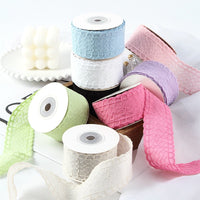Lace Daisy Embroidered Ribbon for DIY Bows, Gift Wrapping, and Floral Arrangements