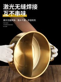 Commercial Stainless Steel Hot Pot with Handles for Induction Cooktops