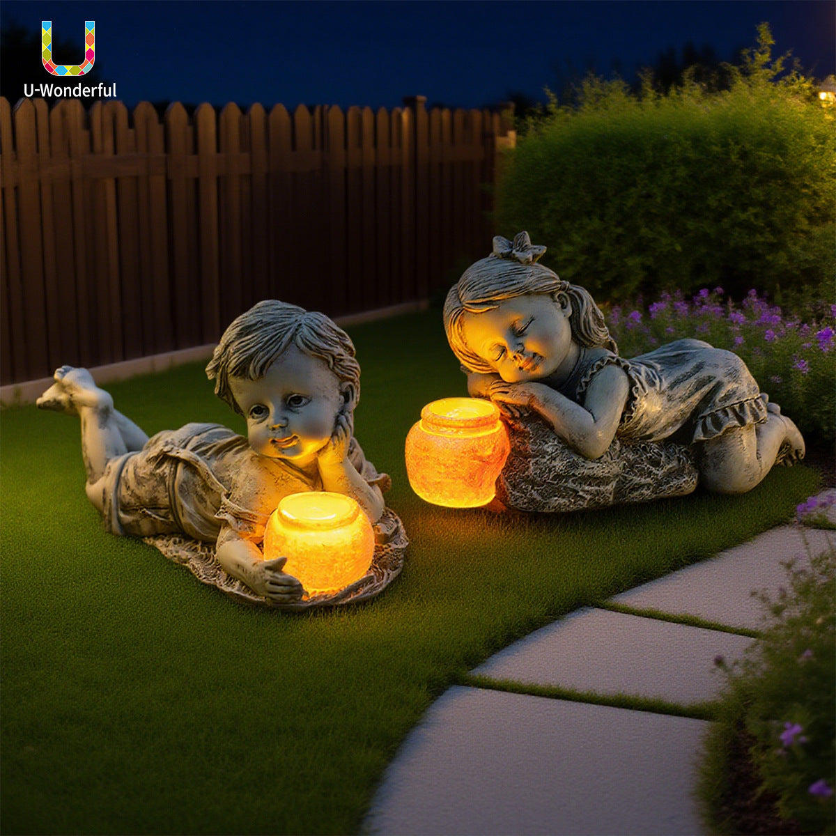 Solar Angel Lantern Garden Projection Light Outdoor Decoration