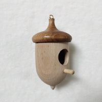 Outdoor Hanging Bird Cage, Beech Wood and Bamboo Bird Nest for Garden and Patio, Artisan Gift