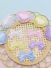 Satin Heart Appliques for DIY Crafts, Card Decoration, and Badge Holders