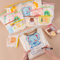 Kids' Cartoon Transparent Zipper Storage Bags for Kindergarten Clothes