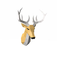 DIY 3D Geometric Deer Head Wall Mount Papercraft Kit for Home Decor