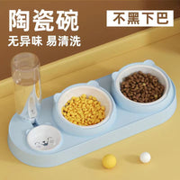 Automatic Water Dispenser Pet Bowl with Food Feeder for Cats and Dogs, Anti-Spill Double Bowl Design