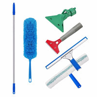 Telescopic Window Squeegee Cleaning Kit with Extension Pole for Glass