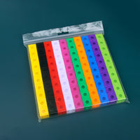 Educational Number Building Blocks Set with Stickers for Kids, Geometric Square Blocks, Math Learning Toy