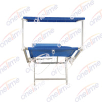 Outdoor Folding Lounge Chair with Canopy, Portable Sunshade Beach Cot for Patio Poolside Camping