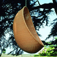 Outdoor Rattan Woven Bird's Nest Hanging Chair Single Person Lazy Hammock Egg-shaped Swing for Indoor Patio Balcony Furniture