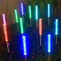 LED Solar Color-Changing Crystal Reed Garden Stake Lights for Outdoor Landscape Decoration