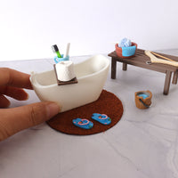 Dollhouse Miniature Bathroom Furniture and Accessories Set