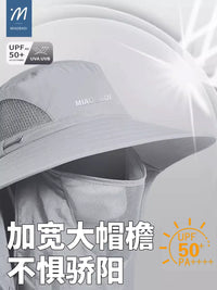 Men's Summer Outdoor Sun Protection Fishing Hat with Wide Brim and Neck Flap
