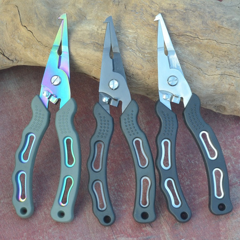 Fishing Pliers, Fish Lip Gripper, Aluminum Alloy Fishing Tool Kit with Lanyard, Line Cutter, Hook Remover, Split Ring Pliers for Freshwater Saltwater