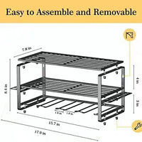 Wall-Mounted Power Tool Organizer Rack with Detachable Drill Charging Station and Bit Holder