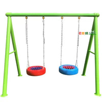 Kids Outdoor Large Swing and Slide Combination Set with Thickened Steel Pipe for Yard Park Playground