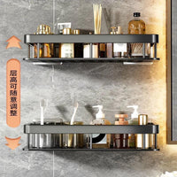 No-Drill Space Aluminum Bathroom Corner/Rectangle Storage Shelf Wall Mounted Organizer