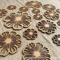 Laser Cut Floral Wood Slices for DIY Crafts and Photography Props