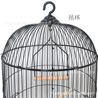 Nordic Iron Art Round Bird Cage for Parakeets and Peonies