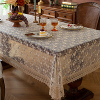 French Country Lace Tablecloth Coffee Table TV Cabinet Cover Retro Fabric