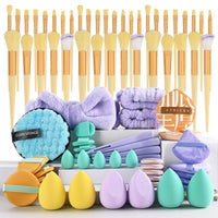 80-Piece Dopamine Rainbow Makeup Tool Set with Colorful Cosmetic Bag and Brush Kit