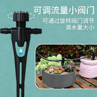 Adjustable Drip Irrigation Kit with Black Tubing for Garden Automatic Watering