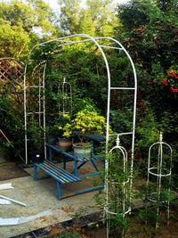 Rustproof Iron Arch Trellis for Climbing Plants, Roses, and Grapevines, Outdoor Garden Arbor